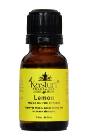 Kasturi Fragrance, Diffuser Essential Oil 15 ml, Lemon, Premium Fragrance