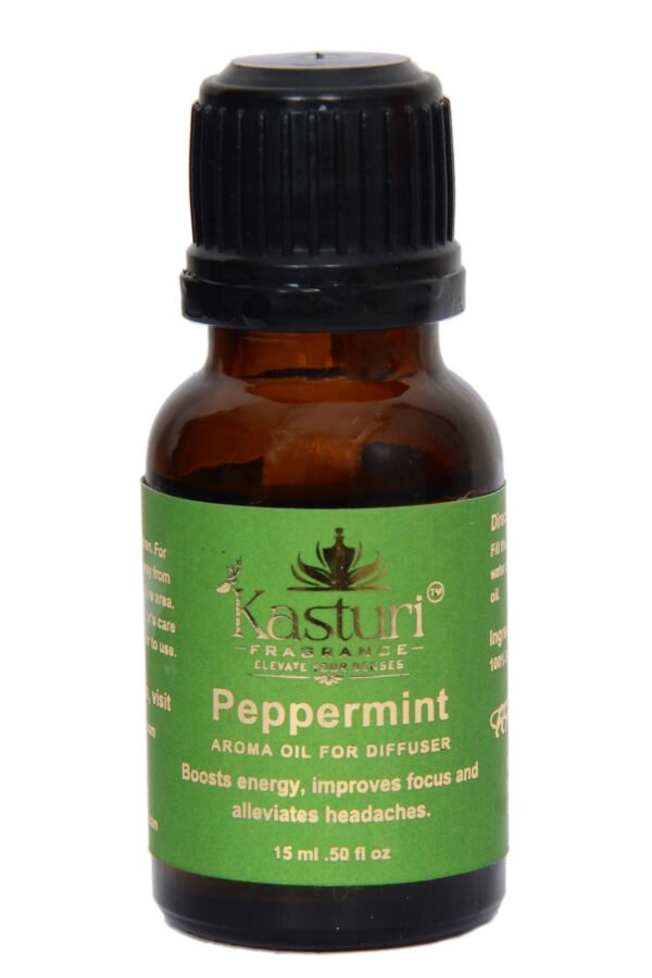 Kasturi Fragrance, Diffuser Essential Oil 15 ml, Peppermint , Premium Fragrance