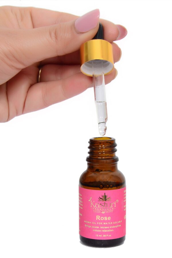 Kasturi Fragrance , Bath Essential Oil 15 ml, Rose , Premium Water Soluble Fragrance