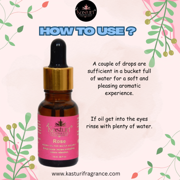 Bath Essential Oil 15 ml, Rose , Premium Water Soluble Fragrance