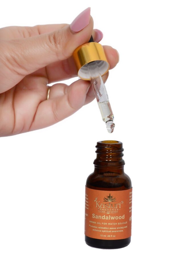 Kasturi Fragrance , Bath Essential Oil 15 ml, Sandalwood , Premium Water Soluble Fragrance