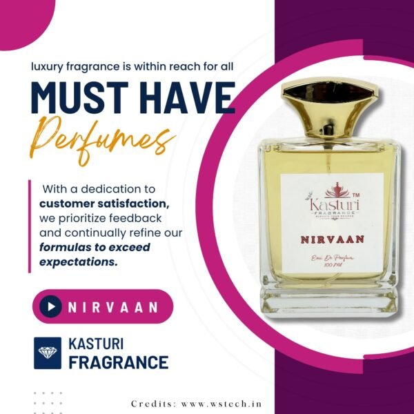  Nirvaan Perfume for Men Women | Long Lasting Smell – 100ML | All Day Fresh Scent Perfume | Premium Luxury Fragrance| Eau De Parfum